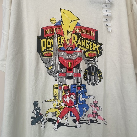 Power Rangers Beige Yellowish Tee Shirt Top. NEW!! Size: XL Unisex - Picture 2 of 6